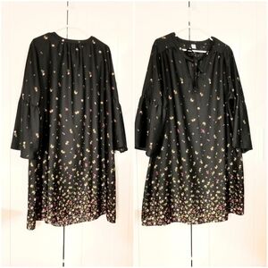 Old Navy Floral Black Dress , Vibrant colors, XXL